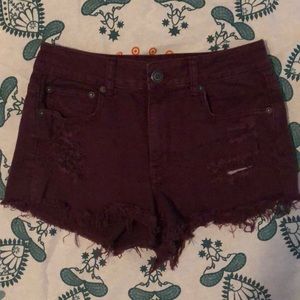 Maroon Hi-rise festival shorty from American Eagle